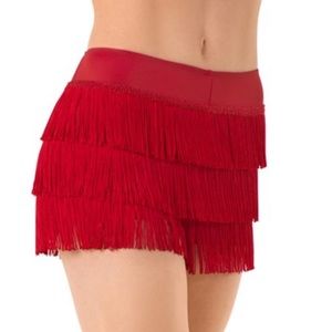 Dance Wear Solutions red fringe shorts